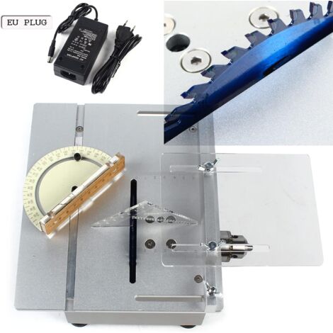 Mini Scie Circulaire De Table 100W Portable – 4 Lames Incluses, Vitesse Variable 7 Niveaux, Coupe Précise 0-16 Mm, Idéale Bricolage Bois, Artisanat & Menuiserie DIY