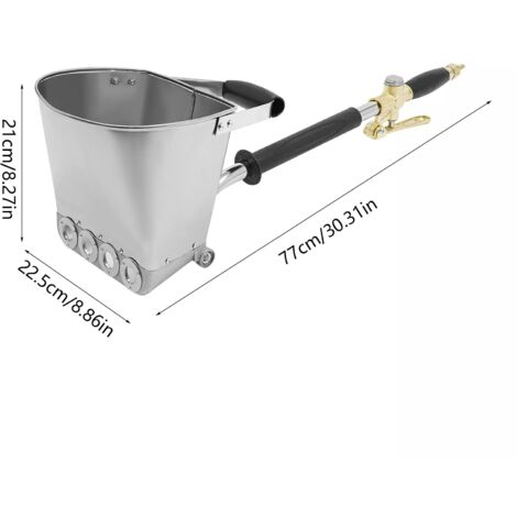 Pistolet de pulvérisation de mortier de Ciment avec Couvercle 4 Jets trémie Gypse béton Ciment Pistolet pulvérisateur de stuc pour Murs et plafonds de Bricolage
