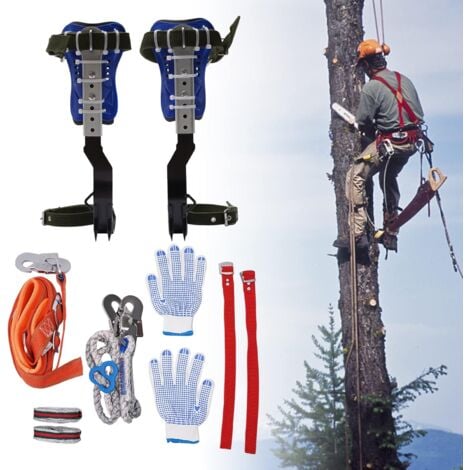 Kit d'équipement d'escalade d'arbre réglable - Ceinture de sécurité - Pour escalade - 2 dents