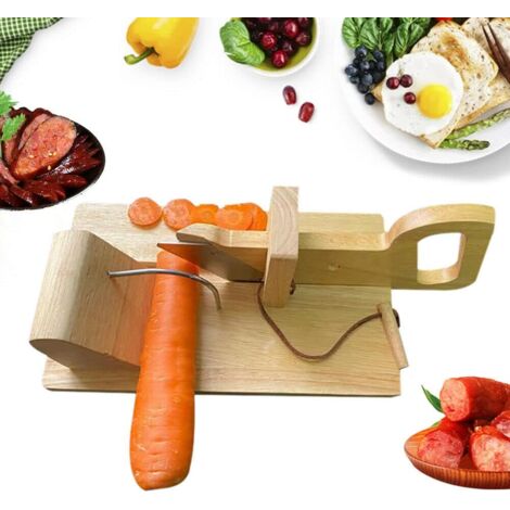 Machine à découper les saucisses en bois 8.5 x 16.5 x 10cm poignée ergonomique et lame tranchante pour bacon saucisses jambon (1/5)