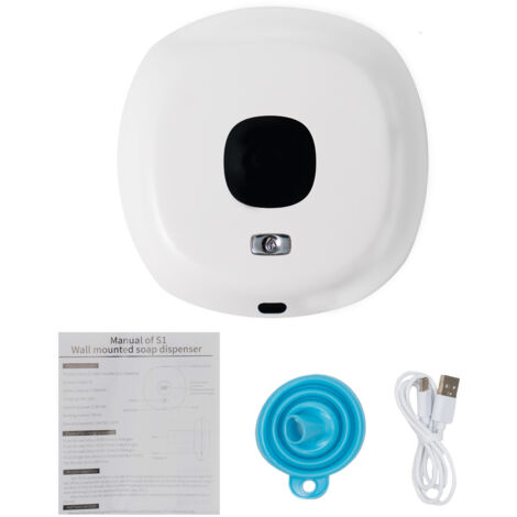 Distributeur de Savon Mural Automatique, Distributeur de Savon Moussant Sans Contact Commercial pour Mur Salle de Bain Cuisine Batterie Incluse