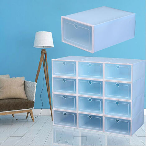20 Tiroir Boîte De Rangement Boîte À Chaussures Boîtes Fenêtre De Visualisation Transparente Empilable En Carton Rangement De Chaussures (1/5)