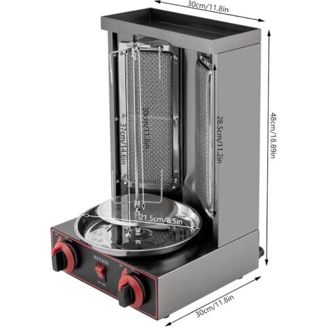 Barbecue à kebab à gaz, machine à kebab électrique, GPL, kebab vertical, avec interrupteur de réglage de la température 3000 W 220 V
