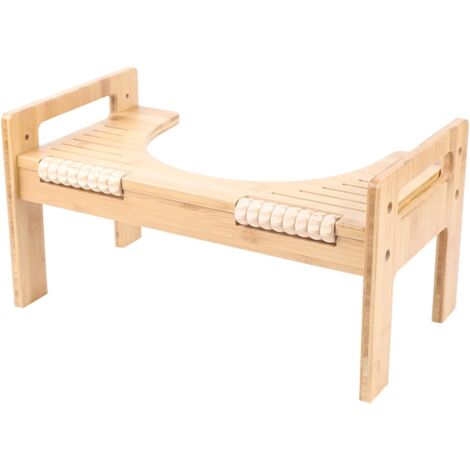 Tabouret de Toilette en Bois pour Adulte en Bambou, Tabouret de Toilette Squatty Potty en Bois, Design de Massage, avec Masseur de Pieds, Tabouret de Toilette Portable pour Adultes et Enfants (1/5)