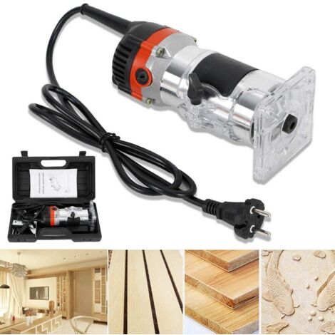 Gojoy – Défonceuse électrique 1/4' 800W – Vitesse 30000 tr/min – Pour bois stratifié – Base transparente pour visibilité optimale
