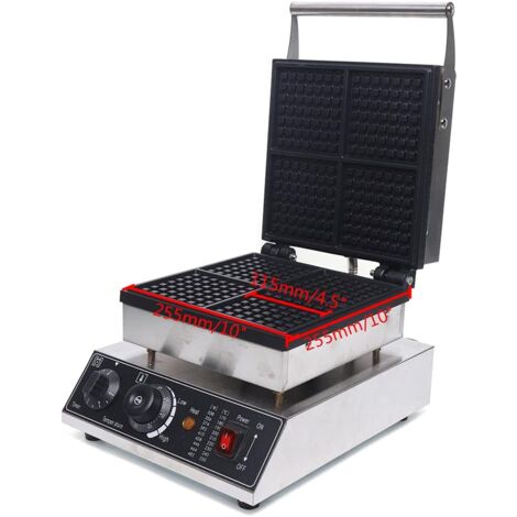 Gaufrier Professionnel 8 Gaufres - 1500W, Tournant 180°, Pour Commerce (110V/220V)