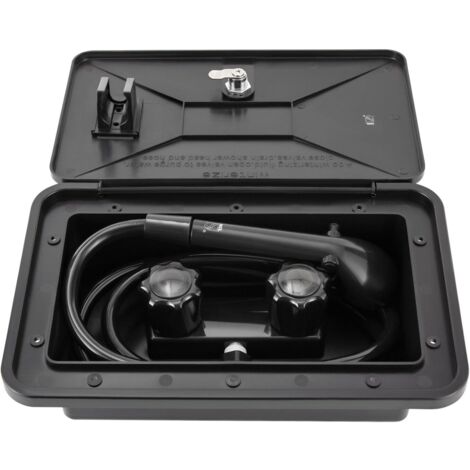 Boîte De Douche Extérieure Camping-car - 1/2" - ABS Noir - Pour VR, Fourgon, Bateau, Caravane
