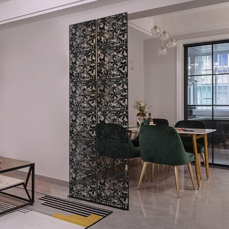 Gojoy – Lot de 12 séparateurs de pièce suspendus 40 x 40 cm – Motif papillon noir – Montage mural – Pour espaces intérieurs – Décoration moderne
