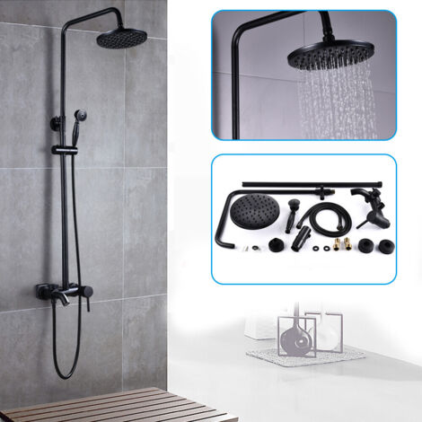 Ensemble de douche rétro, ensemble de montage mural pour douche, kit de pommeau de douche sur rail avec douchette 80-120 cm, cabine de douche pour robinet de douche