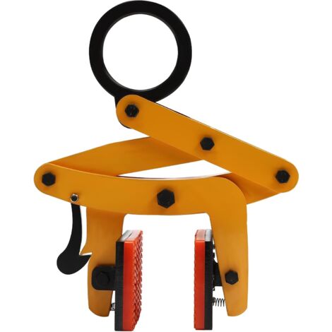 Gojoy – Pince de levage pour palettes – Capacité de traction 320 kg – Ouverture des mâchoires 0-6,5 cm – Acier au manganèse 235 – Jaune