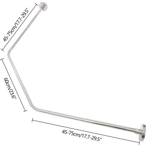 Tringle à Rideau De Douche En U – Acier Inoxydable 304 – Sans Perçage – Extensible 85-120 Cm – Pour Baignoire Ou Douche - 3