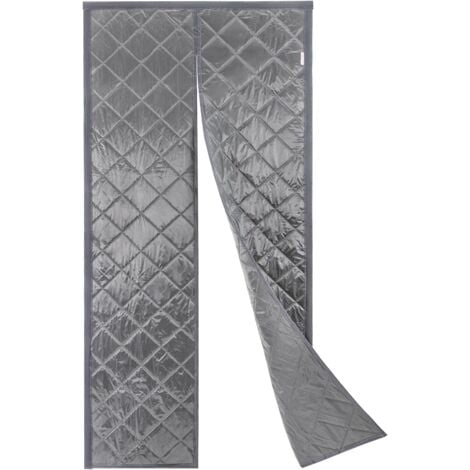Rideau de protection thermique pour portes - Rideau de porte thermique - Imperméable - Coupe-vent - Pour portes de balcon, salon, porte de cave (100 x 84 cm) (gris)
