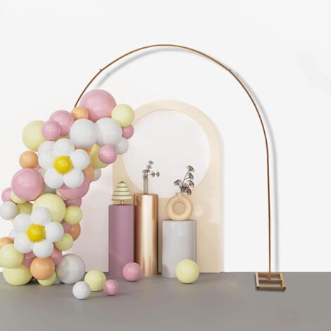 Arche De Mariage En Métal Doré - 2m X 1,5m - Structure Carrée Amovible - Pour Décoration Avec Fleurs, Ballons