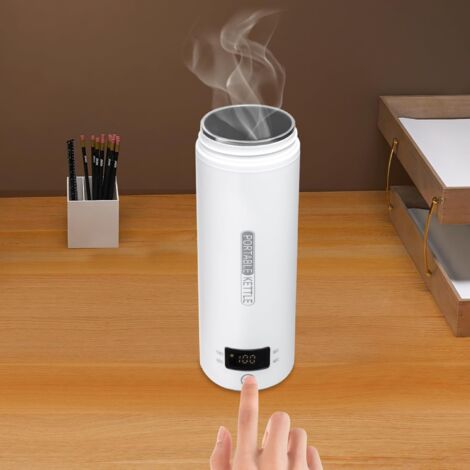 Bouilloire électrique De Voyage 500 Ml - Affichage Température En Temps Réel - Compatible 12V/24V Et USB 5V - Acier Inox 316