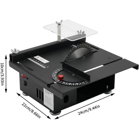 Mini Scie Circulaire De Table Multifonction 96W 7 Vitesses + 4 Lames - Portable Pour Bois, Plastique Et Plus