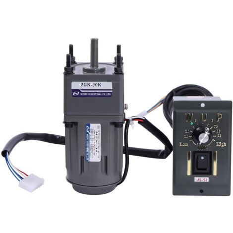 Motoréducteur 220V 90W - Moteur Asynchrone Monophasé - Vitesse Réglable - Couple Élevé - Pour Machine Industrie