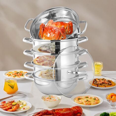 Cuiseur Vapeur Pour Micro-ondes Zerodeko - En Acier Inoxydable Et Plastique, Pour Légumes, Riz, Petits Pains