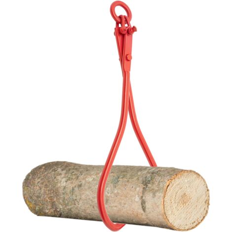 Pince à main pour le travail du bois - Pour troncs d'arbres jusqu'à 910 mm - Force de traction de 1000 kg - Avec 2 mandrins de serrage - Rouge