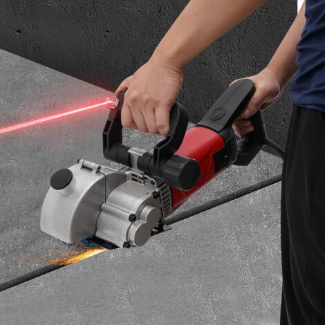 Rainureuse murale, Machine à rainurer 2800W raboteuse murale rainureuse murale avec guide laser max. Profondeur et largeur 36x34mm de cannelure, découpeuse concrète de cannelure avec 5 lames de scie e