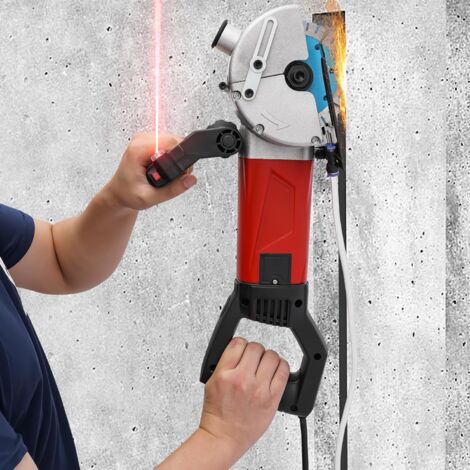 Rainureuse murale, Machine à rainurer 2800W raboteuse murale rainureuse murale avec guide laser max. Profondeur et largeur 36x34mm de cannelure, découpeuse concrète de cannelure avec 5 lames de scie e