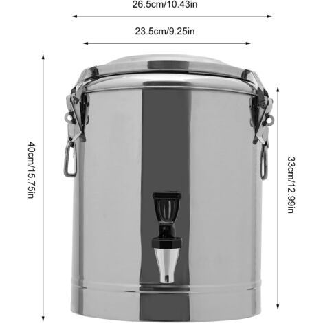 Seau de cuisine en acier inoxydable avec couvercle - 6 l/12 l/20 l - Seau à