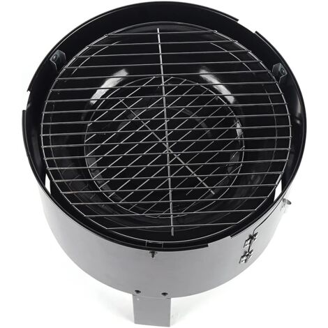 Fumoir 3 En 1 - 40cm Diamètre, 2 Étages, Avec Thermomètre - Pour Griller, Fumer, Braiser - 9