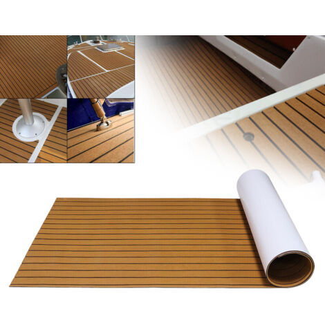 Revêtement de sol EVA mousse teck pont tapis Plancher mat plancher pour bateau Yacht RV 270 x 90 cm (1/5)