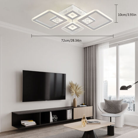 LED plafonnier acrylique Lampe chambre salon Dimmable lustre 3000-4500-6000K (1/5)
