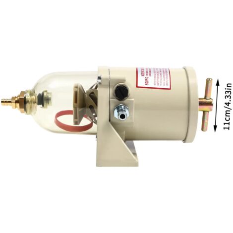 Filtre à Carburant Diesel Séparateur D'eau 500FG/FH - Débit 227 L/h, Alliage Aluminium, Pour Camion Marine Voiture
