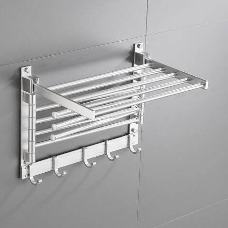 Porte-Serviettes Double Porte-Serviettes Mural pour Salle de Bain, Long