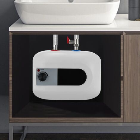 Mini Chauffe-eau Électrique 6L 1500W Sous Évier - Affichage LED Et Régulation Température 0-65°C - Installation Murale Ou Sol