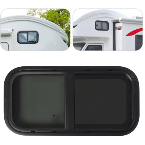 Gojoy – Fenêtre latérale de camping-car 60x30cm – Verre trempé et aluminium – Installation facile avec moustiquaire intégrée – Compatible remorques et camionnettes