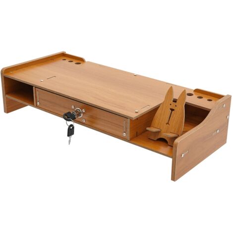 Support De Moniteur Avec Tiroir En Bois - Support De Bureau - Support