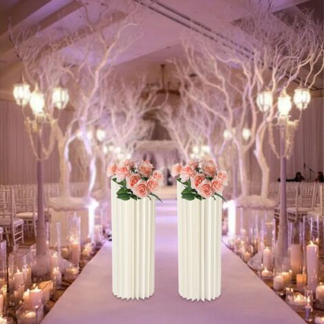 2 Pièces Mariages Décorations Table Cylindre Pièce Maîtresse Stand Carton Stand (1/5)