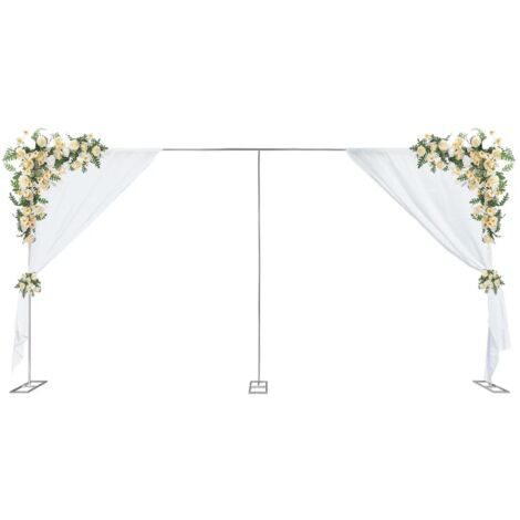 Gojoy – Arche de jardin 3x6m en acier au carbone – Support de mariage avec 15 poteaux et 3 socles – Facile à assembler