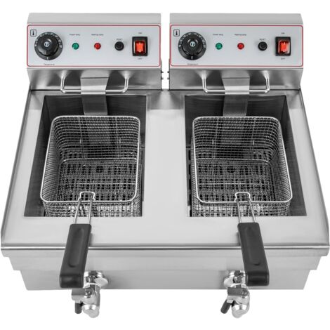 Friteuse Professionnelle Double sur Meuble Haut Rendement - 2 x 10