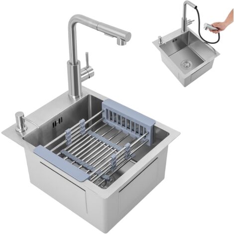 Panier D'évier Rétractable En Inox - Longueur Max 44,5 Cm - Capacité 7 Kg - Pour Laver Légumes, égoutter Pâtes, Sécher Vaisselle