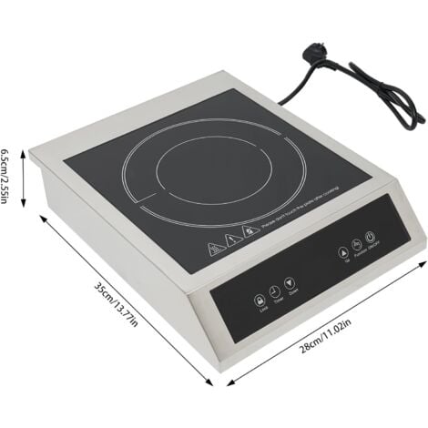 Plaque à Induction Commerciale, Table de cuisson à induction, cuisinière à induction électrique, 3500 W, Température 60-240°C