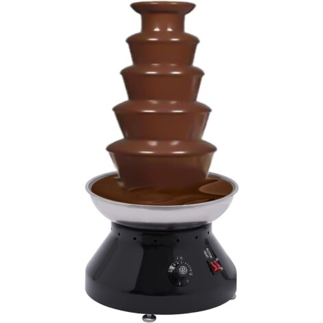 Fontaine à chocolat à 5 niveaux 7 lb chocolat chaud commercial grande capacité chocolat en acier inoxydable fondant pour mariage de fête,noir