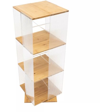 Table D'appoint 3 Niveaux En Acrylique Transparent – 38x20x39 Cm, étagère Décorative Pour Salon, Salle De Bain, Bureau - 2