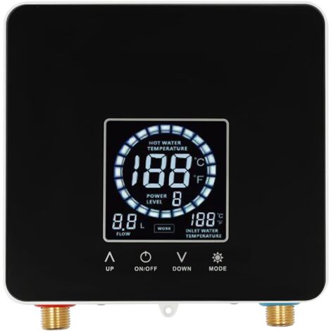 Gojoy – Chauffe-eau instantané 7,5 kW 220V – Affichage numérique LED – Télécommande – Montage mural – Économie d'énergie – Compact pour petits espaces
