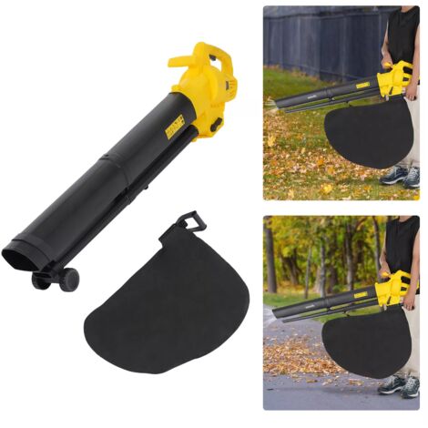 3000W Aspirateur-souffleur de feuilles électrique pour garages, les allées, les patios, les porches, les trottoirs, Sac collecteur 45 L, 270km/h / 167.77 mph