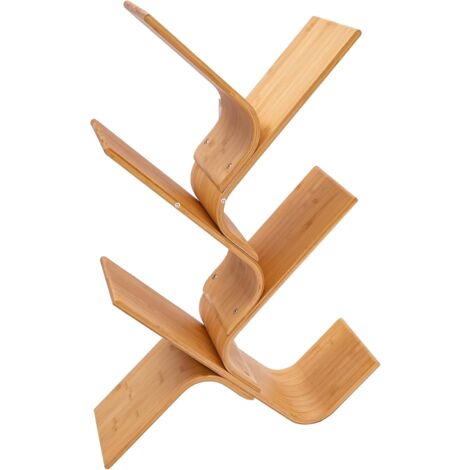 Support Pour écran En Bambou Avec Rangement - 107 Cm De Large - Portes Coulissantes - Rehausseur Moniteur Ergonomique - Pour Bureau à Domicile - 4