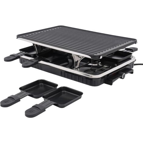 Gril de Barbecue électrique 1300 W, Plaque de cuisson électrique coréenne 2 en 1, Avec 8 poêles à fromage et spatules en bois, Gril de table Antiadhésif, pour les fêtes, barbecues, restaurants
