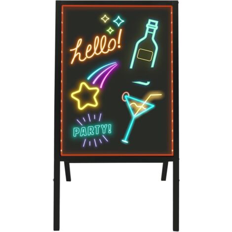 Tableau LED debout - Premier chevalet lumineux avec marqueur à craie néon pour acier rustique - Décoration vintage pour l'école, le mariage, le bar, le restaurant, la cuisine et la maison (1/5)