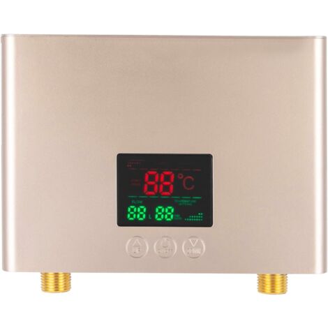 Chauffe-eau instantané électronique, 3000 W chauffe-eau électrique petit avec LED affichage de la température et télécommande pour cuisine et salle de bains évier de cuisine