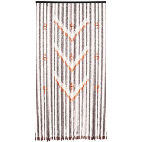 Rideau de porte en perles de bambou, Moustiquaire pour porte de balcon, Couleur café chinois, En forme de V - 190 x 90 cm (1/5)