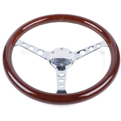 Volant universel en bois de 15" 380 mm Accessoires de tuning Volant 6 trous en acajou vintage modification accessoires (1/5)
