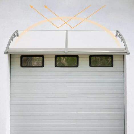 Auvent De Porte/fenêtre En Polycarbonate - Transparent, Autonettoyant à La Pluie - Support Mural Acier - Tailles 45 à 100 Cm - Protection Contre Le Soleil Et La Pluie