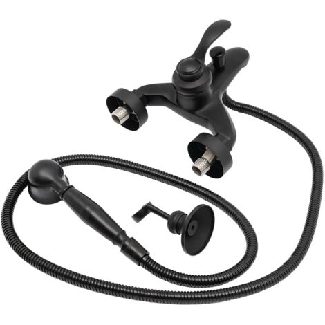 Robinet de baignoire avec Thermostat Noir Robinet de baignoire Ensemble De Douche Mitigeur (1/5)